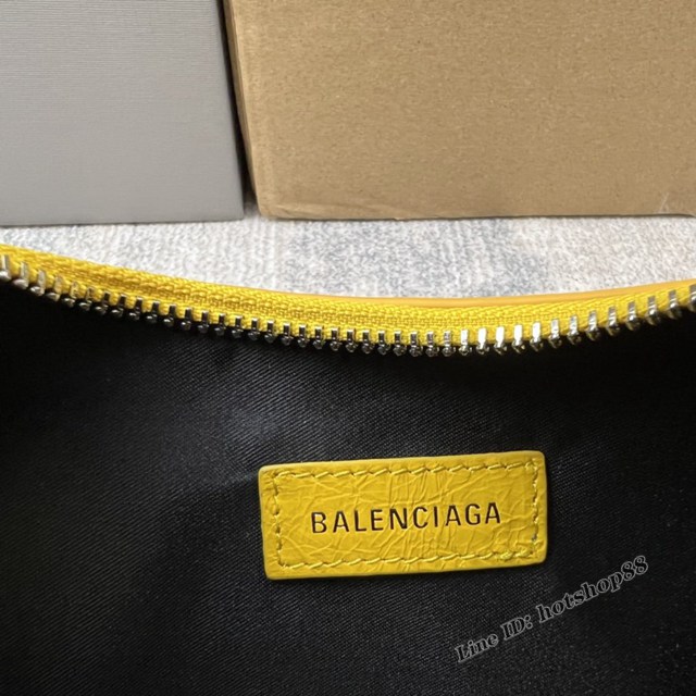 Balenciaga專櫃爆款Le Cagole半月牙腋下包餃子包 巴黎世家經典小號爆裂黑鱷金機車包 fyj1083